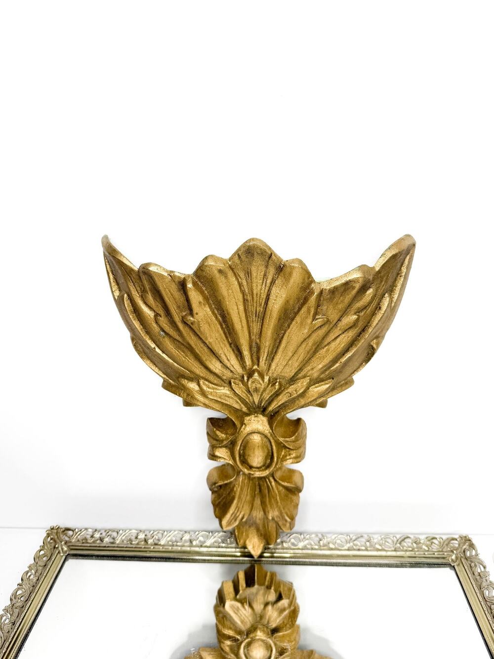 Vintage Hoda Gold Metal Wall Pocket, Art Deco Style